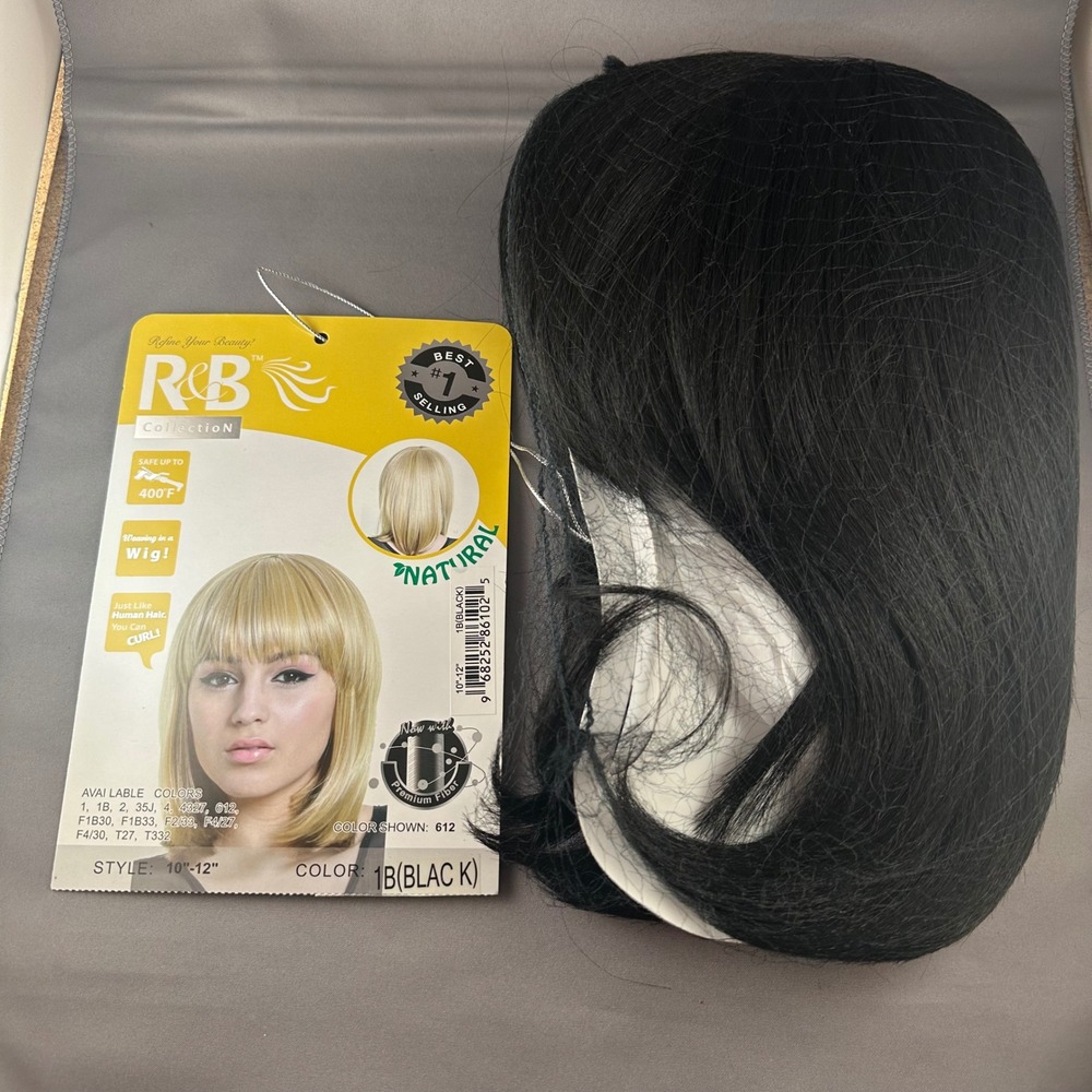 R&B Collection Natural Black 1B 10-12 Inch Wig Premium Fiber Heat Safe
